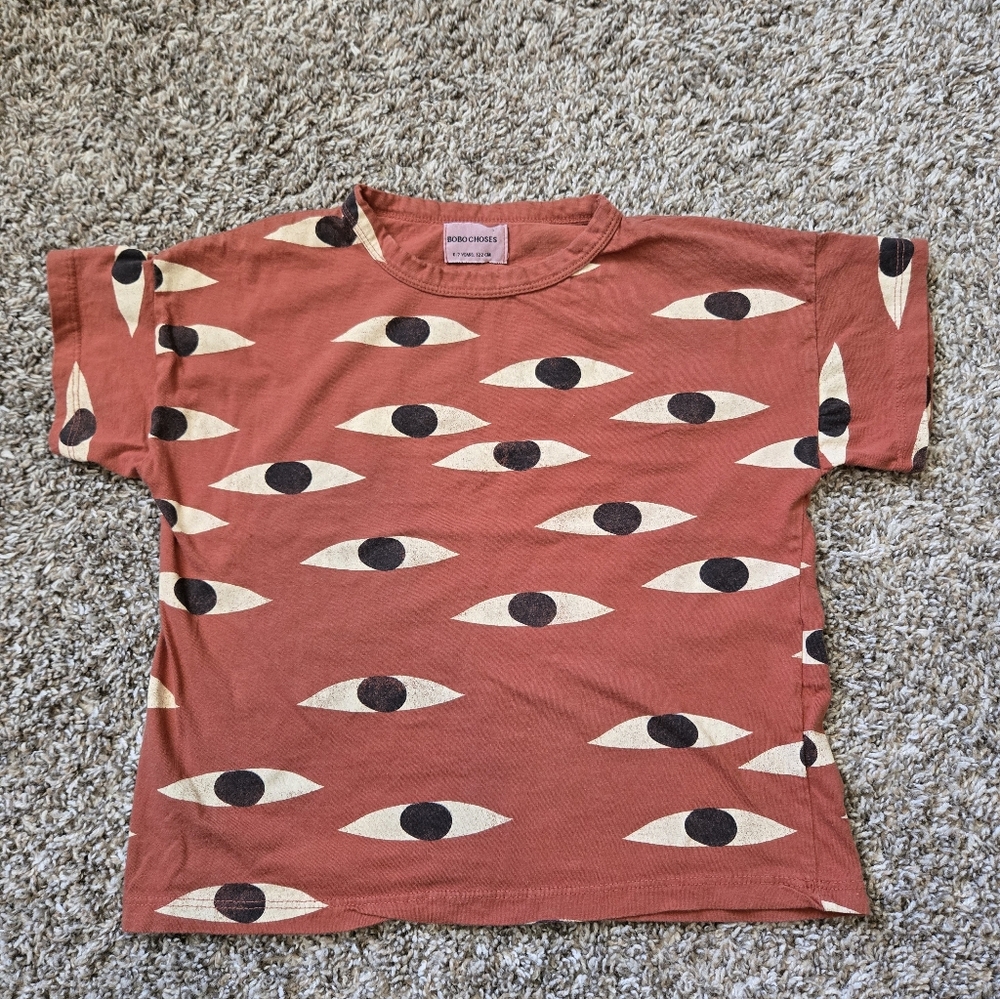 Bobo Choses Rust Eye Print Short Sleeve Tee